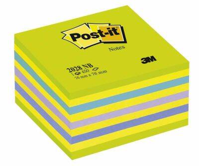 3M Post-it Gökkuşağı Serisi Yapışkanlı Küp 76x76mm 450yp - 1