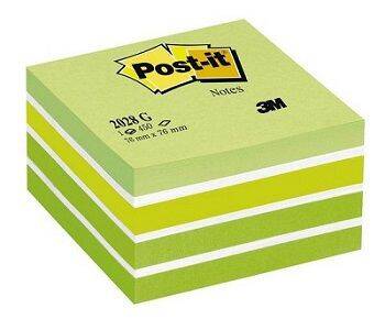 3M Post-it Küp Not Yeşil Tonları 450 yaprak 76x76mm - 1