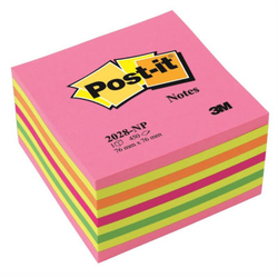 3M Post-it Pastel Pembe Tonlarında Yapışkanlı Küp 76x76mm 450yp - 3M Post-it