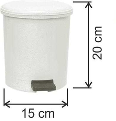 Arı Metal 0 No Pedallı Yuvarlak Plastik Çöp Kovası 3,5lt - ARI METAL