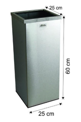 Arı Metal 1 No Kare Çemberli Paslanmaz Çöp Kovası 37lt - ARI METAL