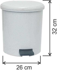 Arı Metal 2 No Pedallı Yuvarlak Plastik Çöp Kovası 15lt - ARI METAL