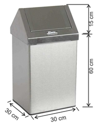 Arı Metal 3 No Çatı Kapak Paslanmaz Çöp Kovası 54lt - ARI METAL