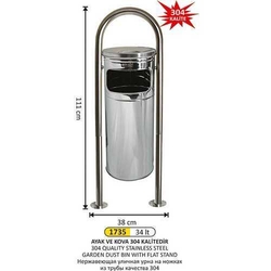 Arı Metal 304 Kalite Çöp Kovası 34lt 1735 - ARI METAL