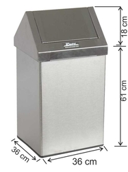 Arı Metal 4 No Çatı Kapak Paslanmaz Çöp Kovası 79lt - ARI METAL