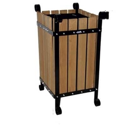 Arı Metal Ahşap Kare Çöp Kovası 45lt 2102 - ARI METAL