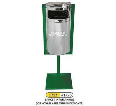 Arı Metal Bahçe Çöp Kovası 41x75 1712 - 1