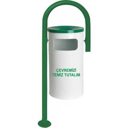 Arı Metal Bahçe Çöp Kovası Boyalı Çengel Tip 1707 - ARI METAL