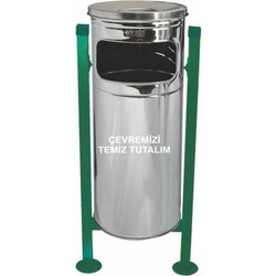 Arı Metal Bahçe Çöp Kovası Paslanmaz 1713 - ARI METAL