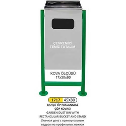 Arı Metal Bahçe Çöp Kovası Paslanmaz 1717 - ARI METAL