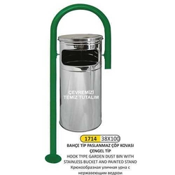 Arı Metal Bahçe Çöp Kovası Paslanmaz 1719 - ARI METAL