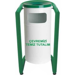Arı Metal Bahçe Çöp Kovası U Tipi Boyalı 1704 - ARI METAL