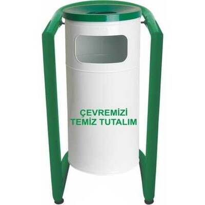 Arı Metal Bahçe Çöp Kovası U Tipi Boyalı 1704 - 1