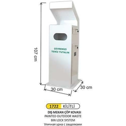 Arı Metal Dış Mekan Çöp Kovası Kilitli 1722 - ARI METAL