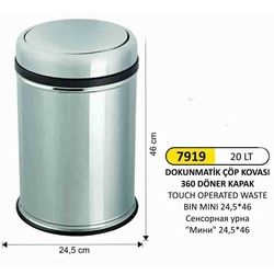 Arı Metal Dokunmatik Çöp Kovası 20lt 7919 - ARI METAL