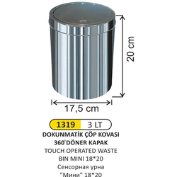 Arı Metal Dokunmatik Çöp Kovası 3lt 1319 - ARI METAL