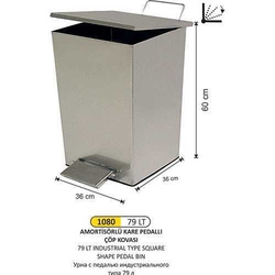 Arı Metal Endüstriyel Kare Çöp Kovası 1080 - ARI METAL