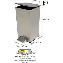 Arı Metal Endüstriyel Kare Çöp Kovası 1081 - ARI METAL