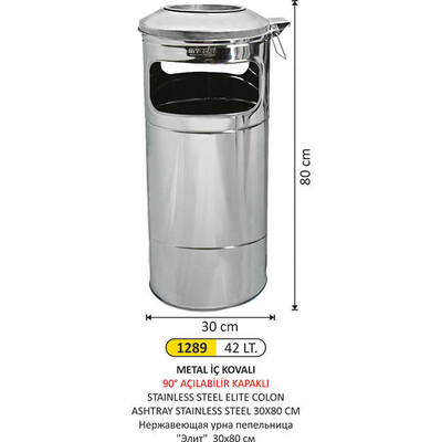 Arı Metal İç Kovalı Küllük 42lt 1289 - 1