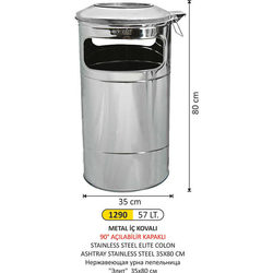 Arı Metal İç Kovalı Küllük 57lt 1290 - ARI METAL