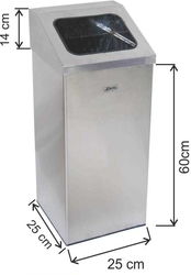Arı Metal İmaj Kare Paslanmaz Çöp Kovası 37lt - ARI METAL