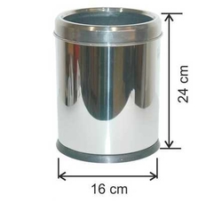 Arı Metal Ofis Tipi İç Kovalı Çemberli Paslanmaz Çöp Kovası 3lt - ARI METAL