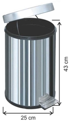 Arı Metal Paslanmaz Pedallı Çöp Kovası 16lt - ARI METAL