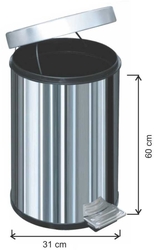 Arı Metal Paslanmaz Pedallı Çöp Kovası 40lt - ARI METAL