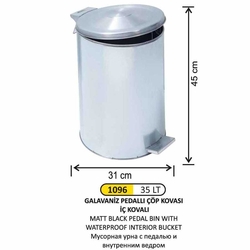 Arı Metal Pedallı Çöp Kovası 35lt 1096 - ARI METAL