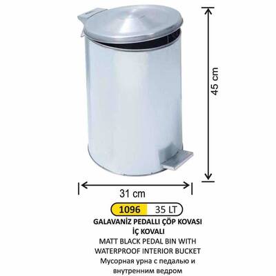 Arı Metal Pedallı Çöp Kovası 35lt 1096 - 1