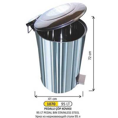 Arı Metal Pedallı Çöp Kovası 90lt 1070 - 1