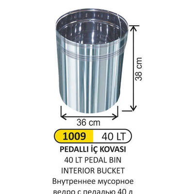 Arı Metal Pedallı iç Kovası 40lt 1009 - 1