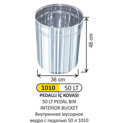 Arı Metal Pedallı iç Kovası 50lt 1010 - 1