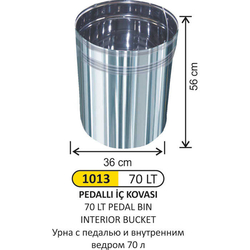 Arı Metal Pedallı iç Kovası 70lt 1013 - ARI METAL