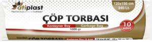 Atiplast Çöp Torbası 120x150 Endüstriyel Hantal Siyah 1000gr - 1