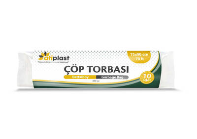 Atiplast Çöp Torbası Battal 75x90 Siyah 400gr 10lu - 1