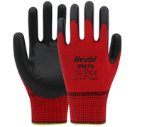 Beybi İşçi Eldiveni Kırmızı-Siyah KOD:PN75 - Beybi