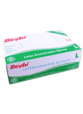 Beybi Latex Muayene Eldiveni Pudralı L 100lü - 1