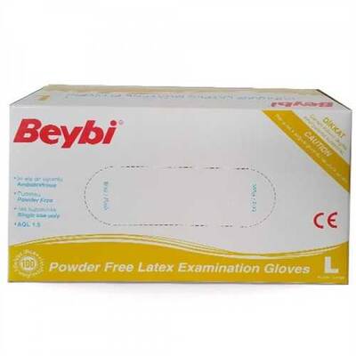 Beybi Latex Muayene Eldiveni Pudrasız L 100lü - 1