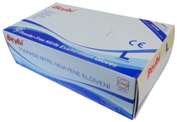 Beybi Nitril Eldiven Pudrasız L 100lü Mavi - Beybi
