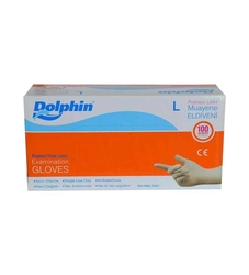 Dolphin Latex Eldiven Pudrasız L 100lü - Dolphin