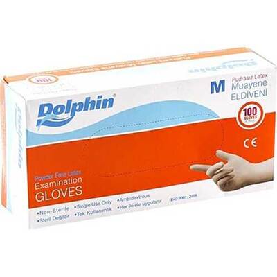 Dolphin Latex Eldiven Pudrasız M 100lü - 1