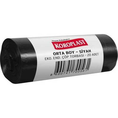 Koroplast Çöp Poşeti Eko End Orta Siyah 55x60 - 1