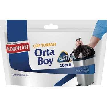 Koroplast Çöp Poşeti Extra Güçlü Orta 55x60 Siyah - 1