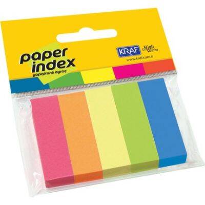 Kraf Kağıt İndex 15x50mm 5 Renk 100yp 1550 - 1