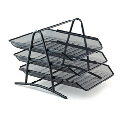 Kraf Perfore Evrak Rafı Metal 3 Katlı Siyah - KRAF