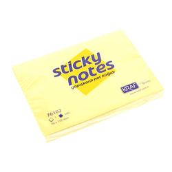 Kraf Yapışkanlı Not Kağıdı 76x102 Sarı 76102 - KRAF