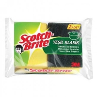 Scotch Brite Bulaşık Süngeri Klasik Yeşil 2'li - 3M