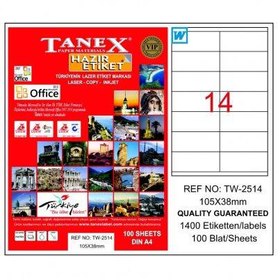 Tanex Etiket Laser 38x105 TW-2514 - 1
