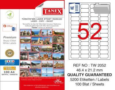 Tanex Etiket Laser 46,4x21,2 TW-2052 - 1
